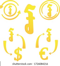 3D Cambodian Riel currency symbol set icon of Cambodia vector illustration  on a white background