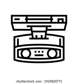 3d camera with face id technology line icon vector. 3d camera with face id technology sign. isolated contour symbol black illustration