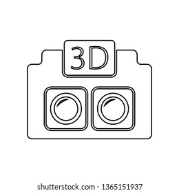 3D Camera icon. Element of Equipment photography for mobile concept and web apps icon. Outline, thin line icon for website design and development, app development