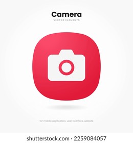 3d Camera icon symbol push button. Photograph sign. Photo icon. Cam sign. Take a picture symbol for mobile app, website, UI UX