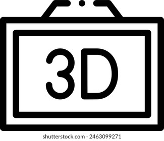 3d camera icon. Thin Linear Style Design Isolated On White Background