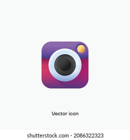 3D Camera vector icon. Premium quality.