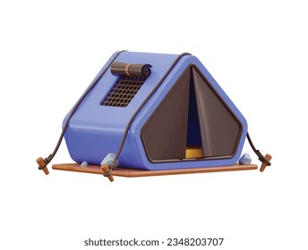 3d camping tent icon vector illustration
