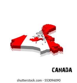 3D Canada Map And Flag