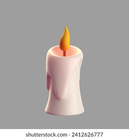 3° vela sobre fondo gris. Velas con llamas ardientes para la fiesta, cumpleaños. Ilustración del vector
