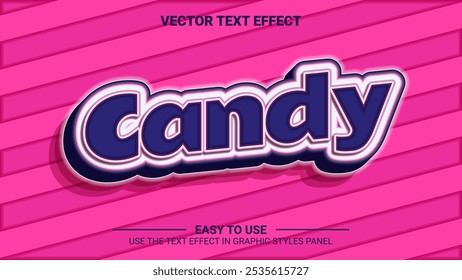 3d candy editable text effect
