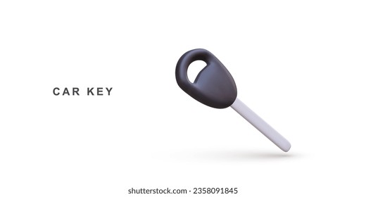 3d car key isolated on white background. Vector illustration.