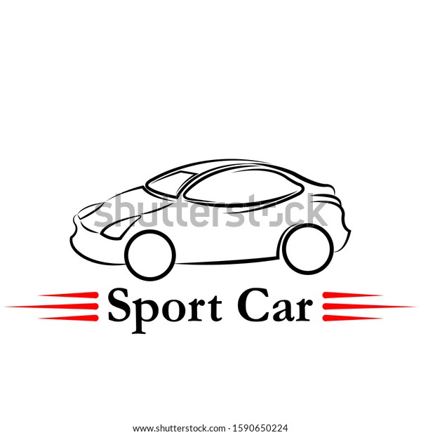3d car logo with hand drawn style, sedan mascot\
for your company