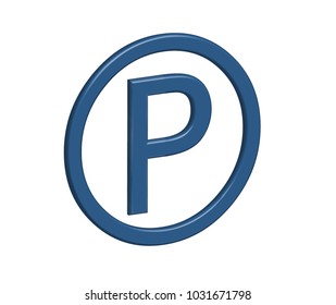 3D car park sign in vector graphics