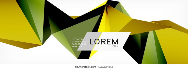 Tarjeta 3d sobre fondo de luz. Patrón triangular abstracto. Fondo geométrico vectorial futurista.