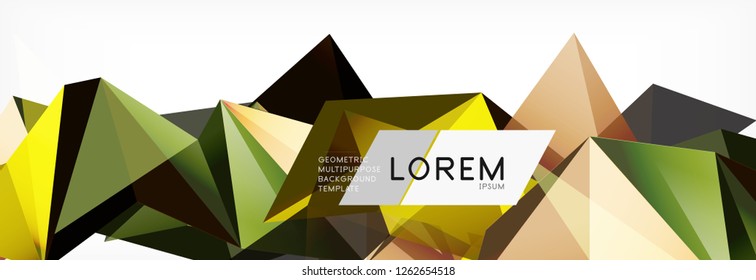 3d card on light backdrop. Abstract triangle pattern. Futuristic vector geometric background.