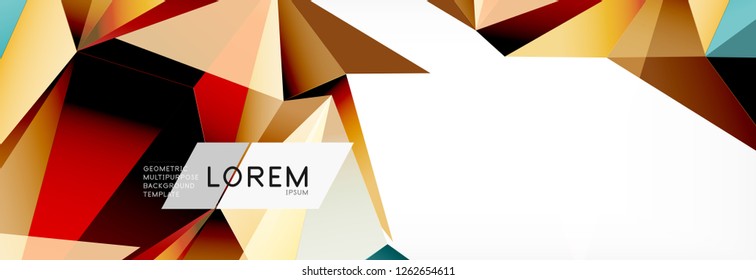 3d card on light backdrop. Abstract triangle pattern. Futuristic vector geometric background.