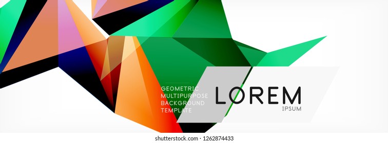 3d card on light backdrop. Abstract triangle pattern. Futuristic vector geometric background.