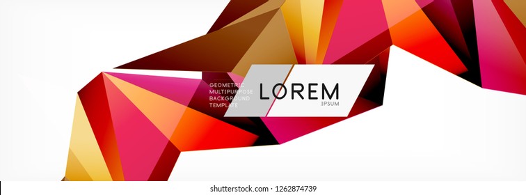 Tarjeta 3d sobre fondo de luz. Patrón triangular abstracto. Fondo geométrico vectorial futurista.