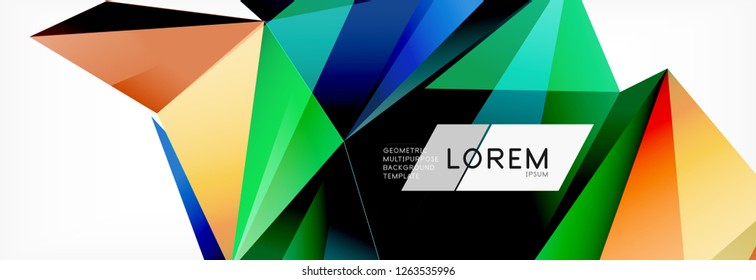 3D-Karte auf hellem Hintergrund. Abstraktes Dreiecksmuster. Futuristische, geometrische Vektorhintergründe.
