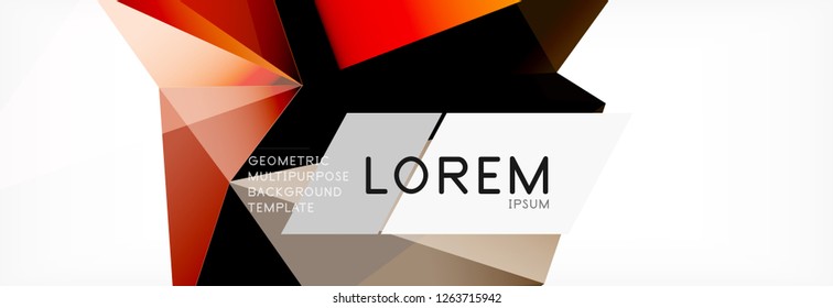 3d card on light backdrop. Abstract triangle pattern. Futuristic vector geometric background.