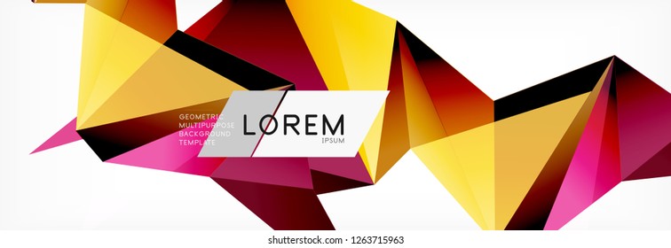 Tarjeta 3d sobre fondo de luz. Patrón triangular abstracto. Fondo geométrico vectorial futurista.