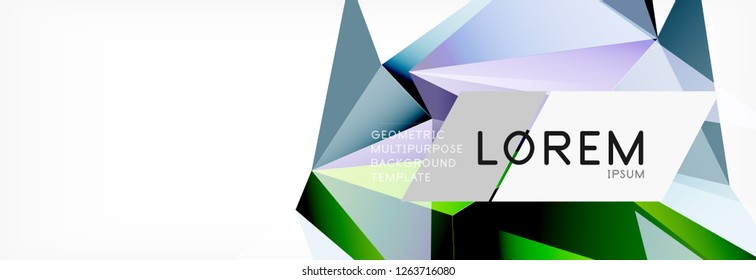 3D-Karte auf hellem Hintergrund. Abstraktes Dreiecksmuster. Futuristische, geometrische Vektorhintergründe.
