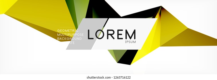 3d card on light backdrop. Abstract triangle pattern. Futuristic vector geometric background.