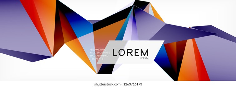Tarjeta 3d sobre fondo de luz. Patrón triangular abstracto. Fondo geométrico vectorial futurista.