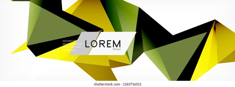 3d card on light backdrop. Abstract triangle pattern. Futuristic vector geometric background.