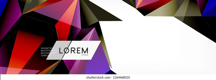 3d card on light backdrop. Abstract triangle pattern. Futuristic vector geometric background.