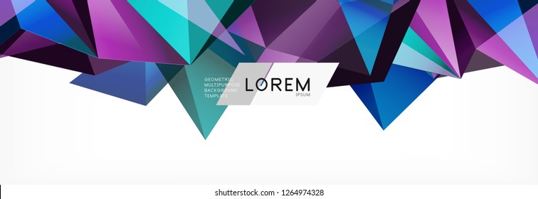 3D-Karte auf hellem Hintergrund. Abstraktes Dreiecksmuster. Futuristische, geometrische Vektorhintergründe.