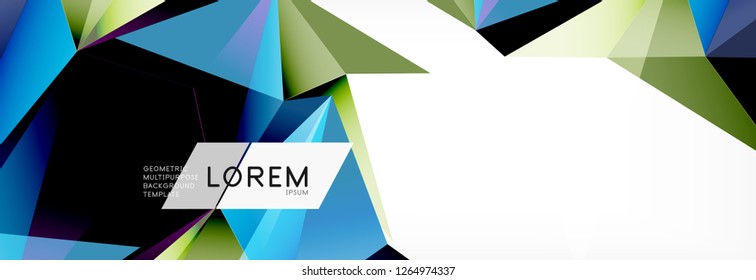 3d card on light backdrop. Abstract triangle pattern. Futuristic vector geometric background.