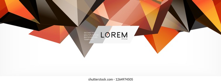 3d card on light backdrop. Abstract triangle pattern. Futuristic vector geometric background.