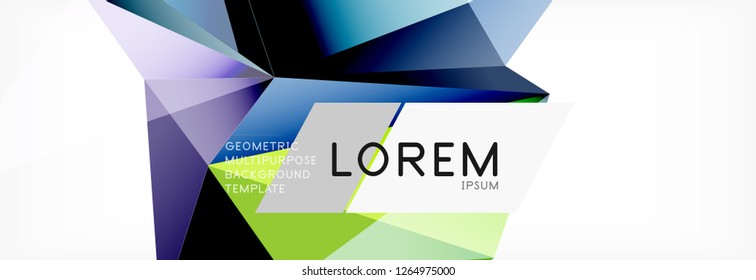 3d card on light backdrop. Abstract triangle pattern. Futuristic vector geometric background.