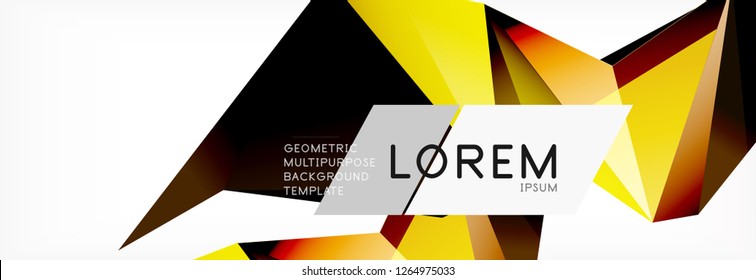 3d card on light backdrop. Abstract triangle pattern. Futuristic vector geometric background.