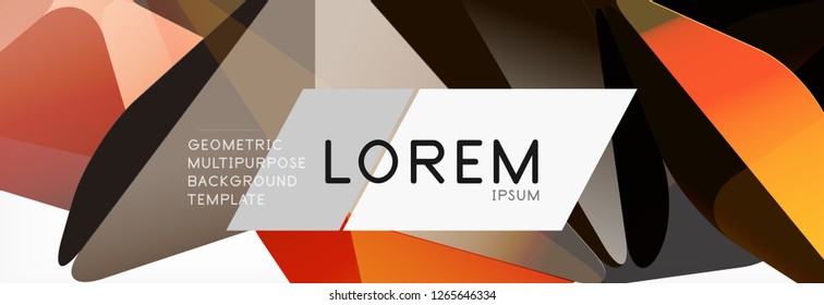 3d card on light backdrop. Abstract triangle pattern. Futuristic vector geometric background.