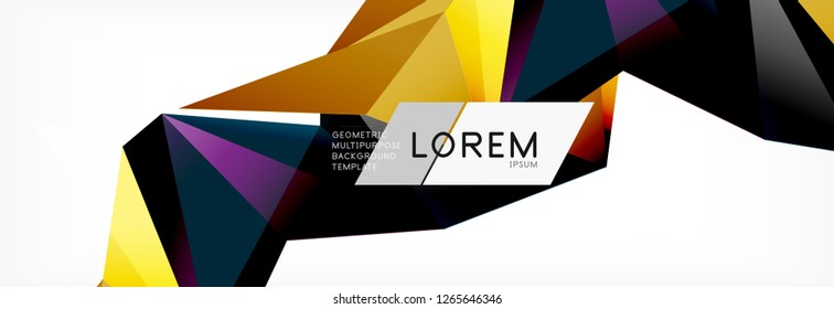 Tarjeta 3d sobre fondo de luz. Patrón triangular abstracto. Fondo geométrico vectorial futurista.