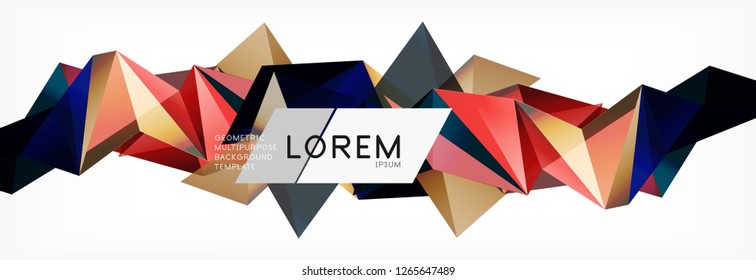 3D-Karte auf hellem Hintergrund. Abstraktes Dreiecksmuster. Futuristische, geometrische Vektorhintergründe.