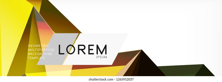 3d card on light backdrop. Abstract triangle pattern. Futuristic vector geometric background.