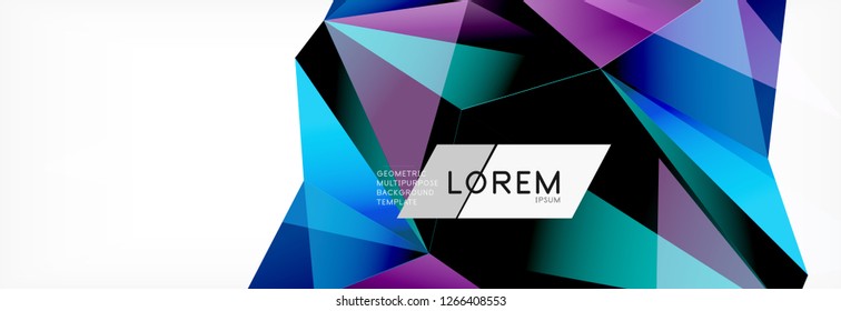 3d card on light backdrop. Abstract triangle pattern. Futuristic vector geometric background.