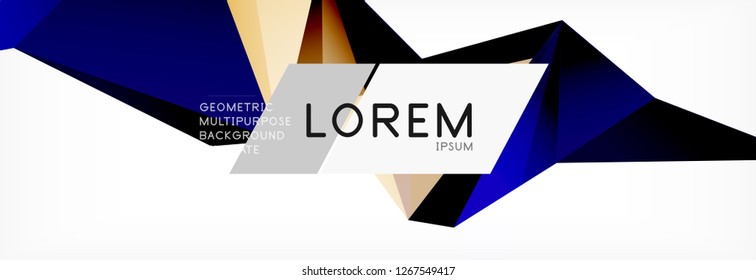 3d card on light backdrop. Abstract triangle pattern. Futuristic vector geometric background.
