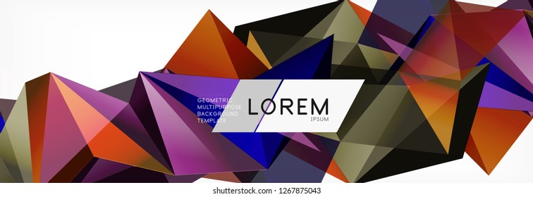 3D-Karte auf hellem Hintergrund. Abstraktes Dreiecksmuster. Futuristische, geometrische Vektorhintergründe.