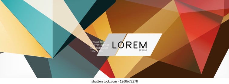 3d card on light backdrop. Abstract triangle pattern. Futuristic vector geometric background.