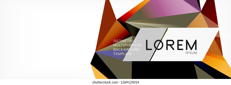 3D-Karte auf hellem Hintergrund. Abstraktes Dreiecksmuster. Futuristische, geometrische Vektorhintergründe.