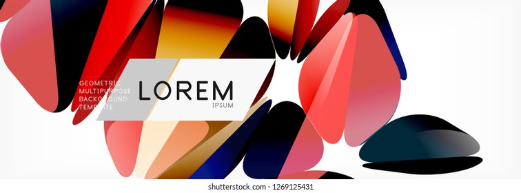 3d card on light backdrop. Abstract triangle pattern. Futuristic vector geometric background.