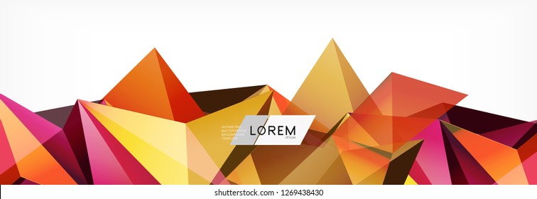 Tarjeta 3d sobre fondo de luz. Patrón triangular abstracto. Fondo geométrico vectorial futurista.
