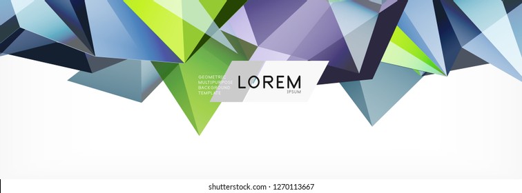 3d card on light backdrop. Abstract triangle pattern. Futuristic vector geometric background.