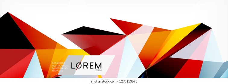 3d card on light backdrop. Abstract triangle pattern. Futuristic vector geometric background.