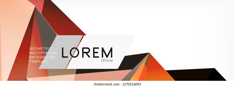 3d card on light backdrop. Abstract triangle pattern. Futuristic vector geometric background.