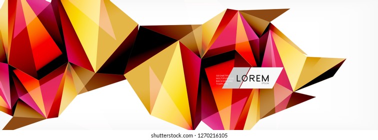 Tarjeta 3d sobre fondo de luz. Patrón triangular abstracto. Fondo geométrico vectorial futurista.