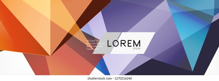 3d card on light backdrop. Abstract triangle pattern. Futuristic vector geometric background.