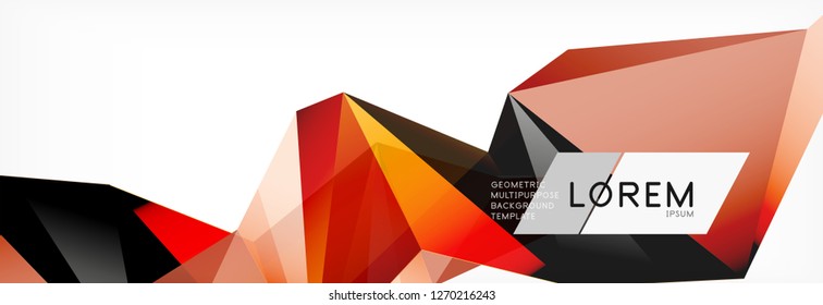 3d card on light backdrop. Abstract triangle pattern. Futuristic vector geometric background.