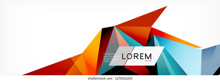 3d card on light backdrop. Abstract triangle pattern. Futuristic vector geometric background.
