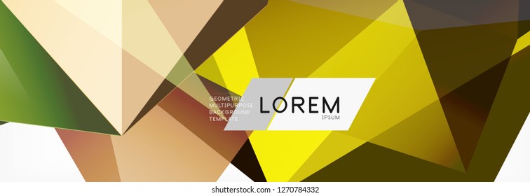 3d card on light backdrop. Abstract triangle pattern. Futuristic vector geometric background.